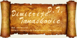 Dimitrije Tanasković vizit kartica